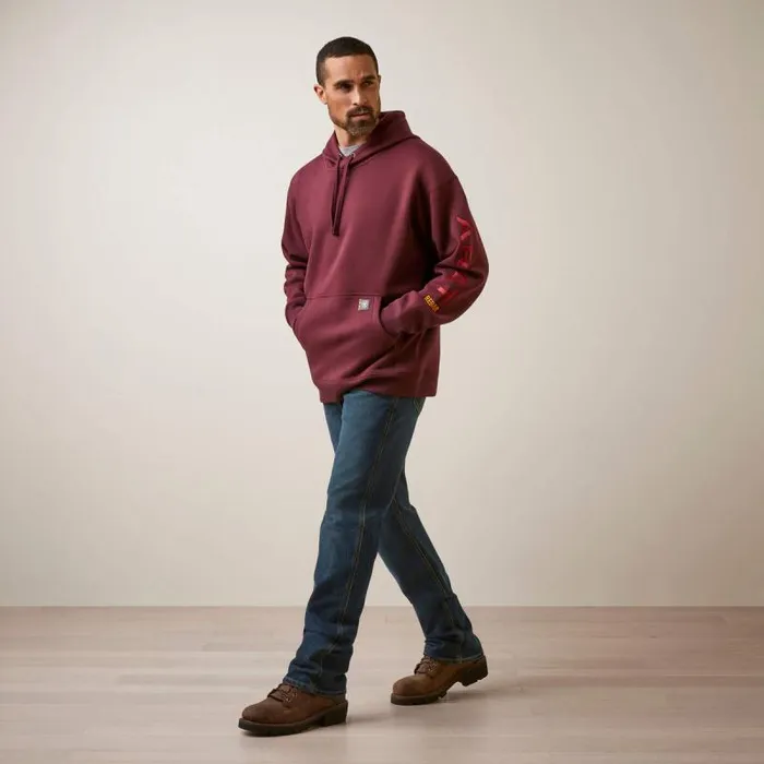 Men Sweatshirts and Hoodies Ariat Rebar Graphic Hoodie Malbec Grey Men Sweatshirts and Hoodies Ariat Rebar Graphic Hoodie Malbec Grey