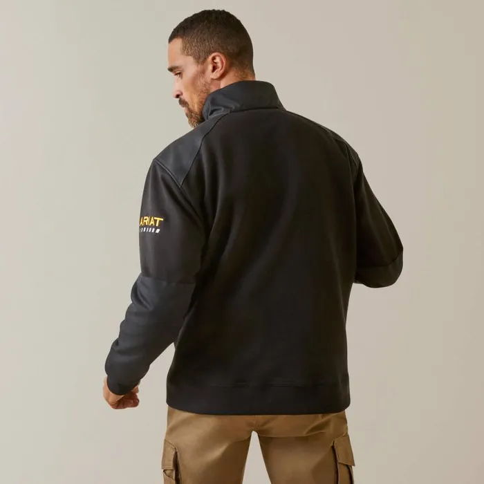 Men Sweatshirts and Hoodies Ariat Rebar Workman Duracanvas 14 Zip Sweatshirt Black Black