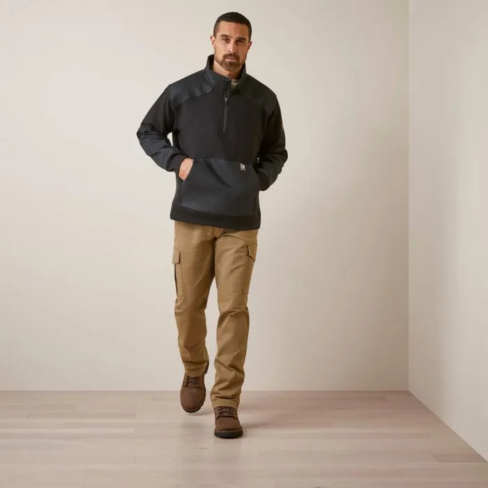 Men Sweatshirts and Hoodies Ariat Rebar Workman Duracanvas 14 Zip Sweatshirt Black Black