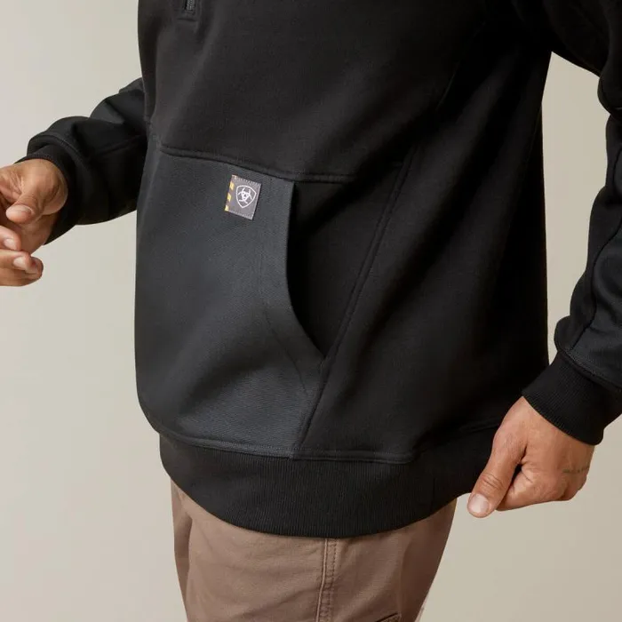 Men Sweatshirts and Hoodies Ariat Rebar Workman Duracanvas 14 Zip Sweatshirt Black Black