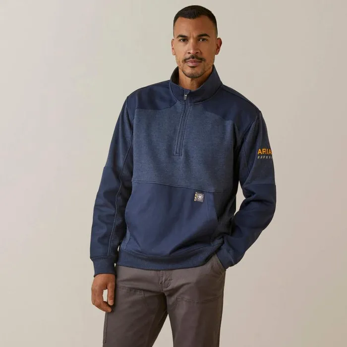 Men Sweatshirts and Hoodies Ariat Rebar Workman Duracanvas 14 Zip Sweatshirt Navy Heather Navy Men Sweatshirts and Hoodies Ariat Rebar Workman Duracanvas 14 Zip Sweatshirt Navy Heather Navy