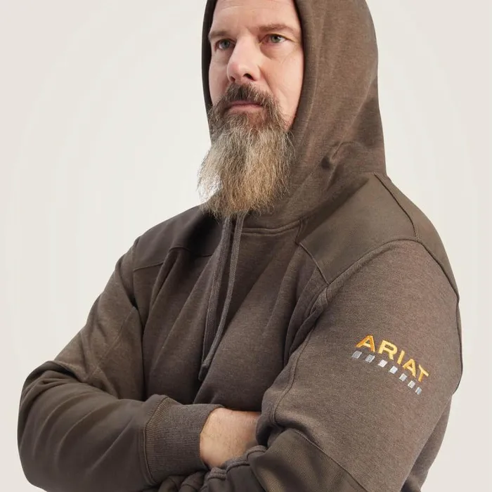 Men Sweatshirts and Hoodies Ariat Rebar Workman DuraCanvas Hoodie Wren Heather