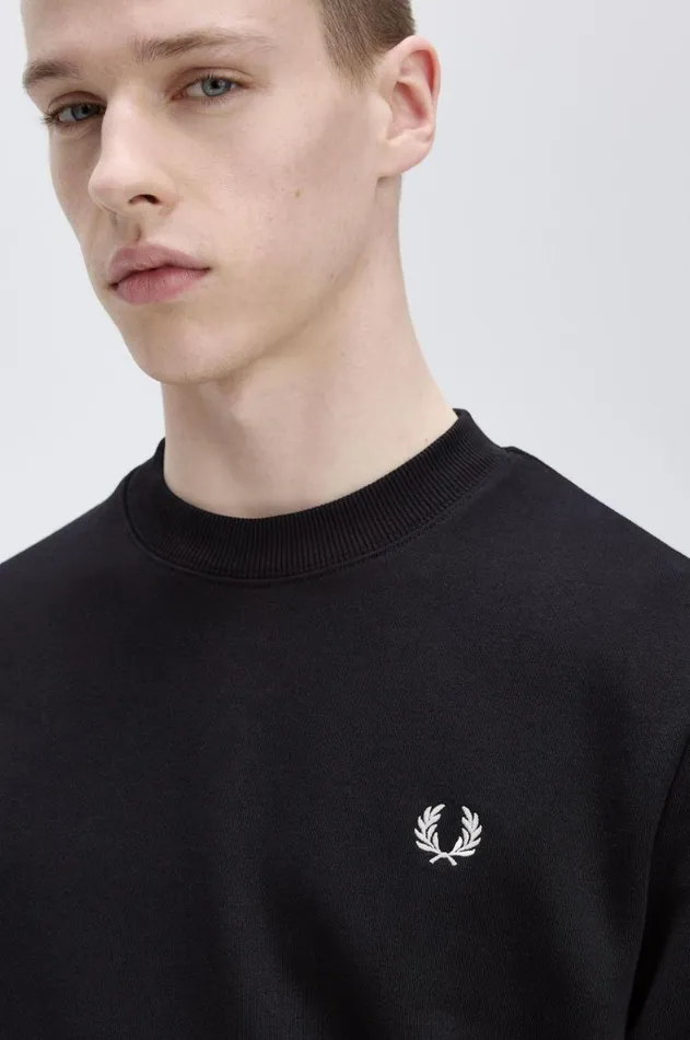 Men Sweatshirts Fred Perry Crew Neck Sweatshirt Black