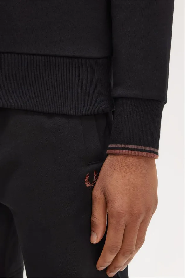 Men Sweatshirts Fred Perry Crew Neck Sweatshirt Blackwhisky Brown
