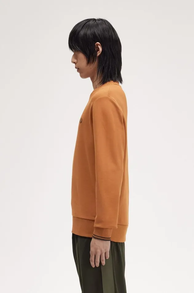 Men Sweatshirts Fred Perry Crew Neck Sweatshirt Marmaladeblack