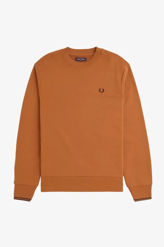 Men Sweatshirts Fred Perry Crew Neck Sweatshirt Marmaladeblack