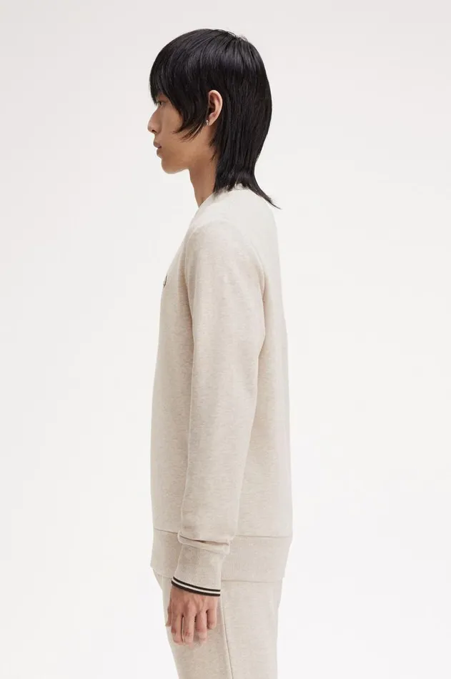 Men Sweatshirts Fred Perry Crew Neck Sweatshirt Porridge Marlanchor Grey