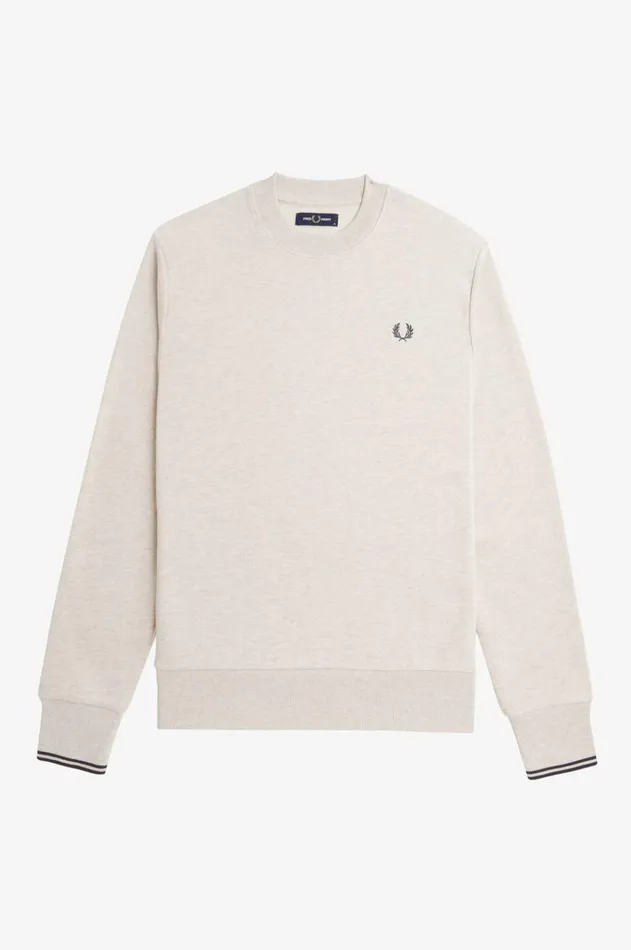 Men Sweatshirts Fred Perry Crew Neck Sweatshirt Porridge Marlanchor Grey