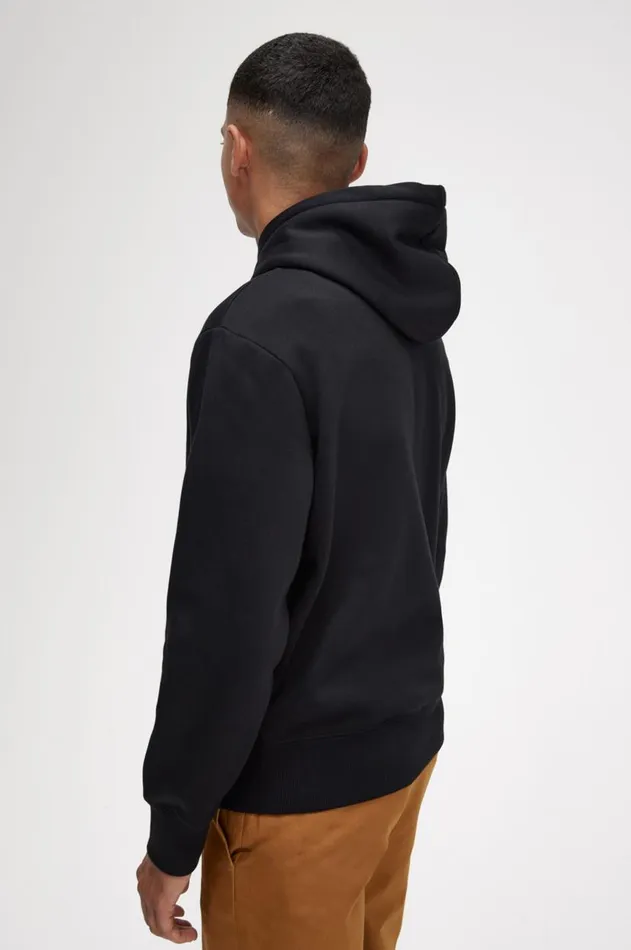 Men Sweatshirts Fred Perry Embroidered Hooded Sweatshirt Black