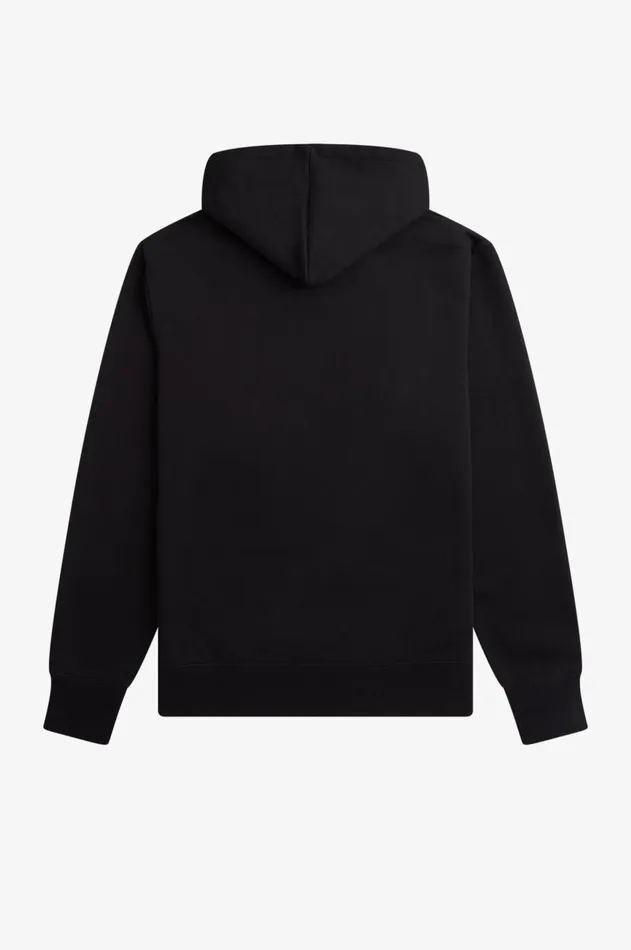 Men Sweatshirts Fred Perry Embroidered Hooded Sweatshirt Black