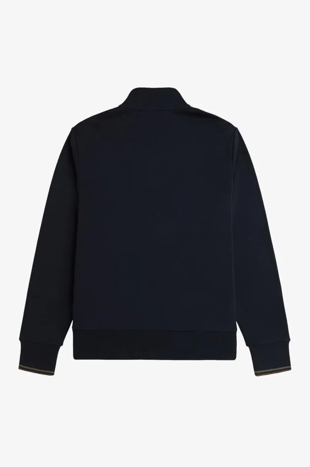 Men Sweatshirts Fred Perry HalfZip Sweatshirt Navylaurel Wreath Greencarrington Brick