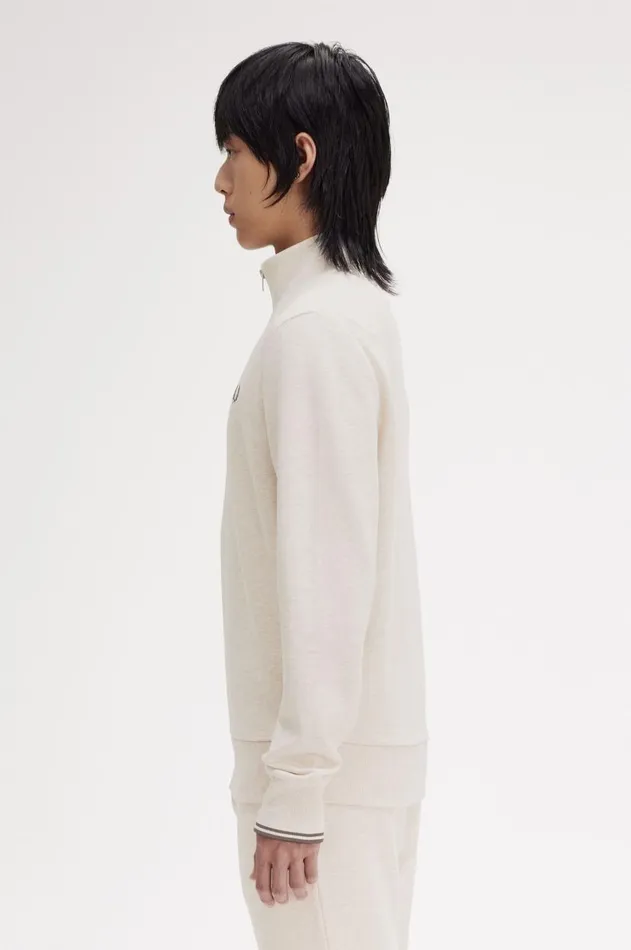 Men Sweatshirts Fred Perry Half Zip Sweatshirt Porridge Marlanchor Grey