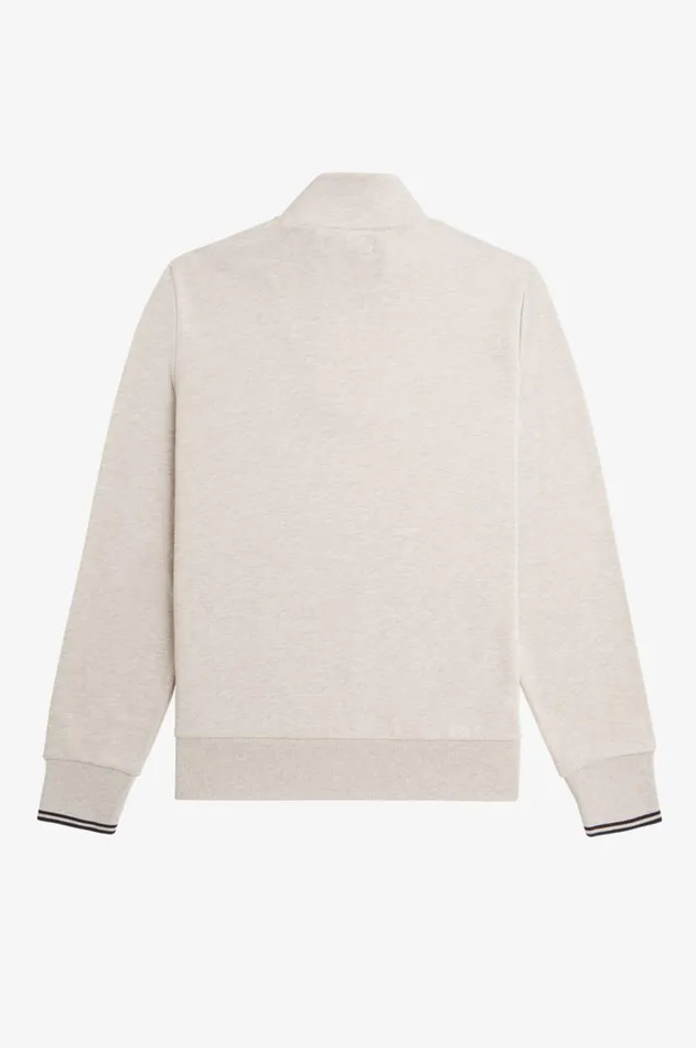 Men Sweatshirts Fred Perry Half Zip Sweatshirt Porridge Marlanchor Grey