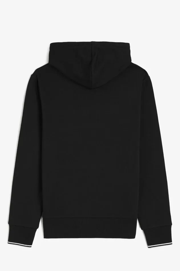 Men Sweatshirts Fred Perry Tipped Hooded Sweatshirt Black