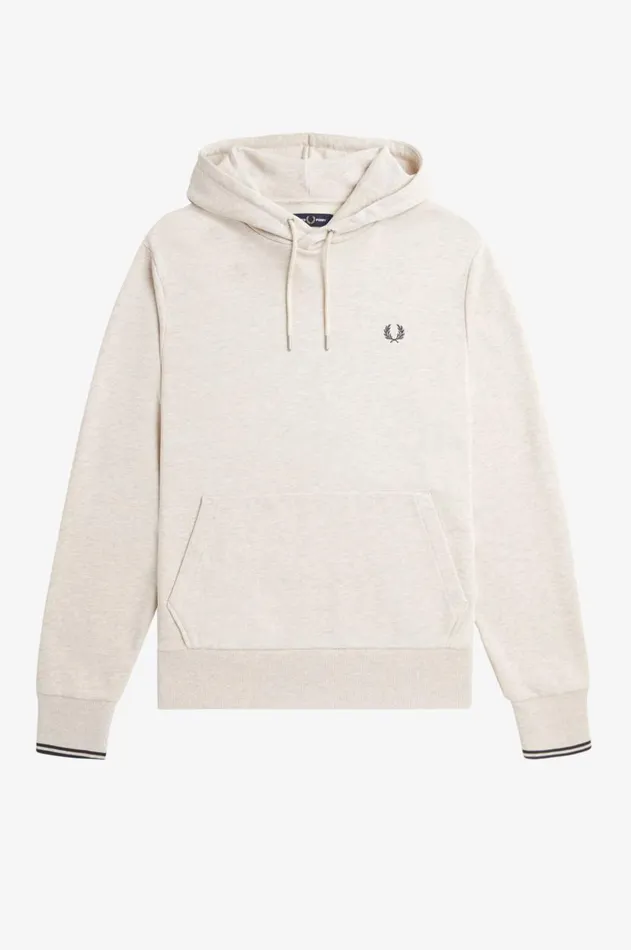 Men Sweatshirts Fred Perry Tipped Hooded Sweatshirt Porridge Marlanchor Grey