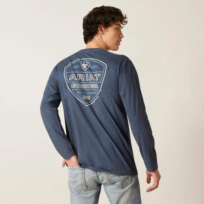 Men TShirts and Polos Ariat Ariat Crestline TShirt Navy Heather