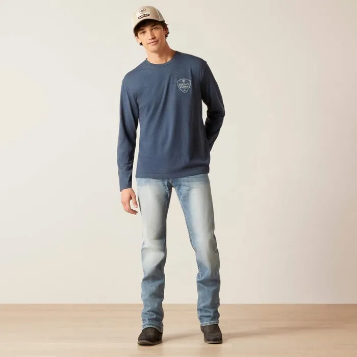 Men TShirts and Polos Ariat Ariat Crestline TShirt Navy Heather Men TShirts and Polos Ariat Ariat Crestline TShirt Navy Heather