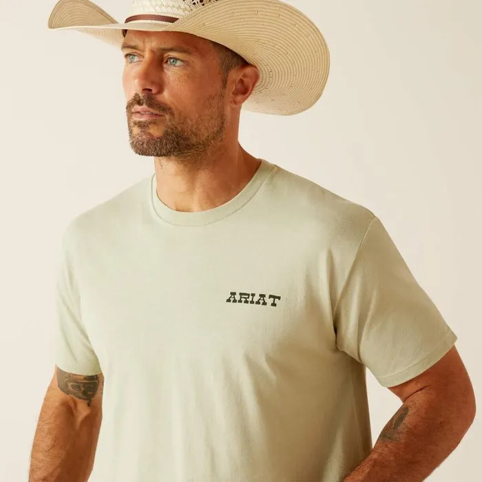 Men TShirts and Polos Ariat Ariat Eagle Flag TShirt Desert Sage Heather