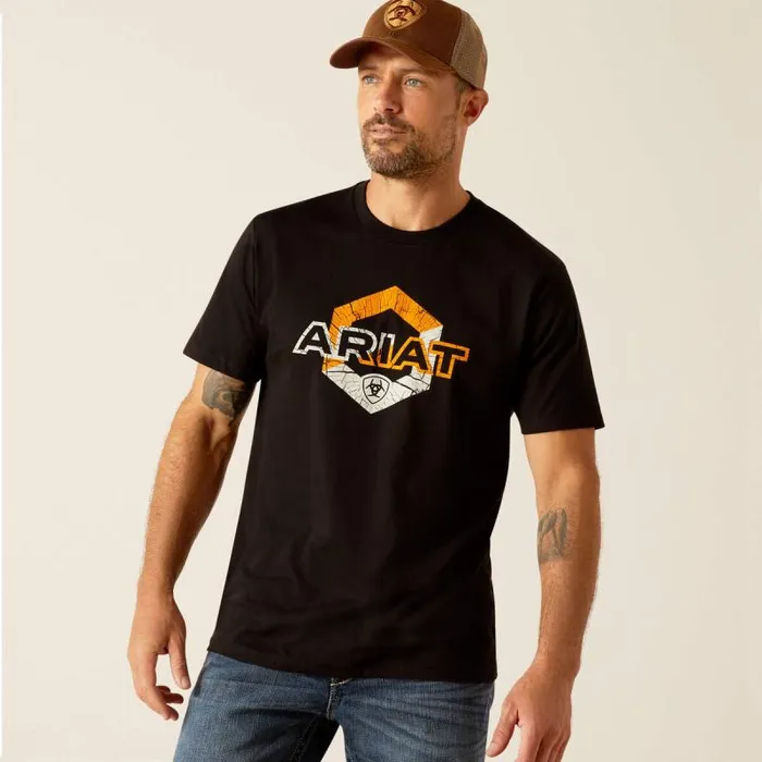 Men TShirts and Polos Ariat Ariat Hexstatic TShirt Black