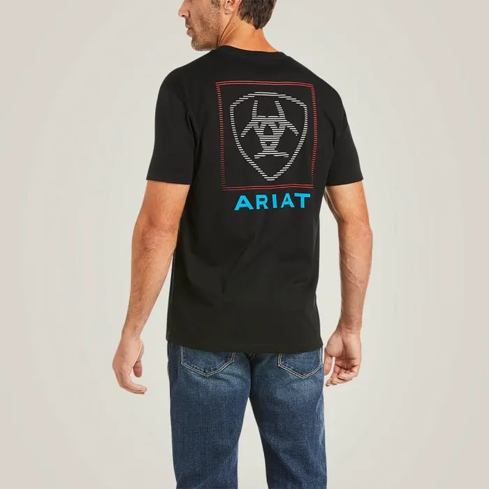 Men TShirts and Polos Ariat Ariat Linear TShirt Black