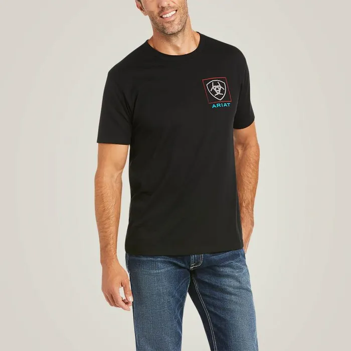 Men TShirts and Polos Ariat Ariat Linear TShirt Black