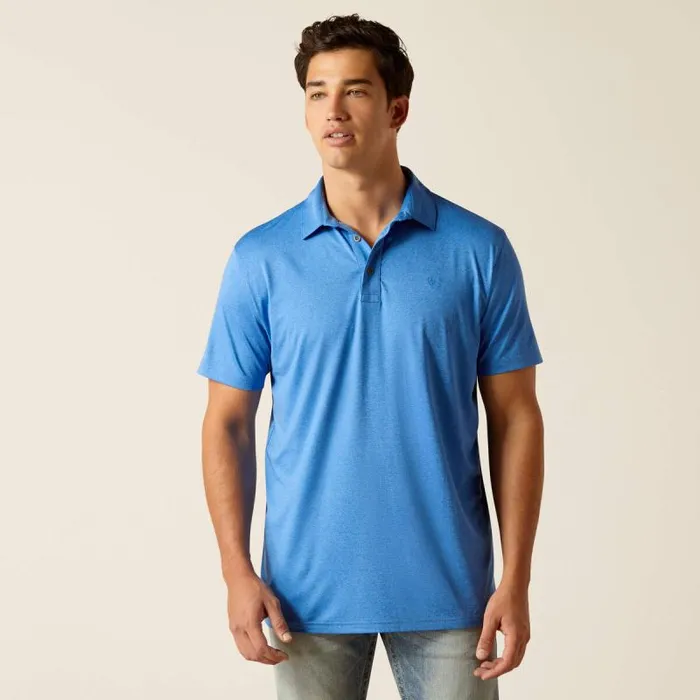 Men TShirts and Polos Ariat Charger 20 Fitted Polo Seascape