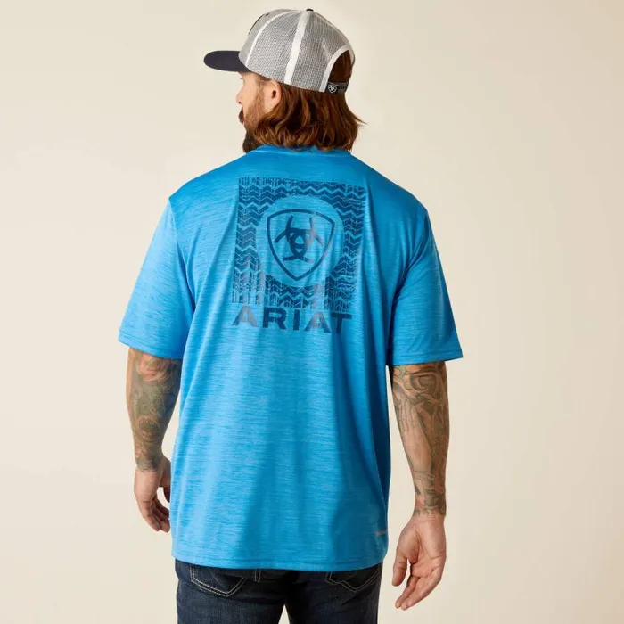 Men TShirts and Polos Ariat Charger Ariat SW Shield TShirt Brilliant Blue