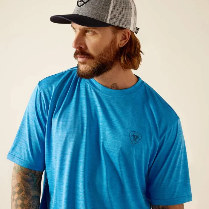 Men TShirts and Polos Ariat Charger Ariat SW Shield TShirt Brilliant Blue