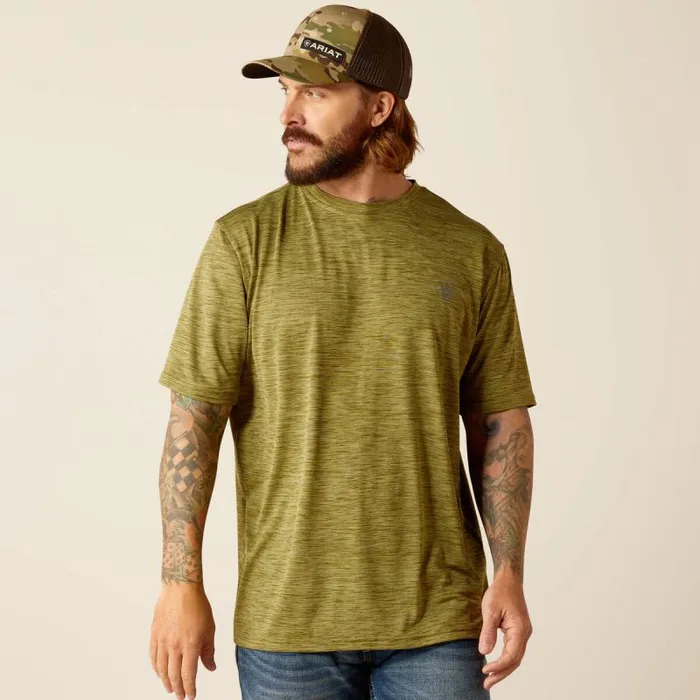 Men TShirts and Polos Ariat Charger Basic TShirt Cotton Sage