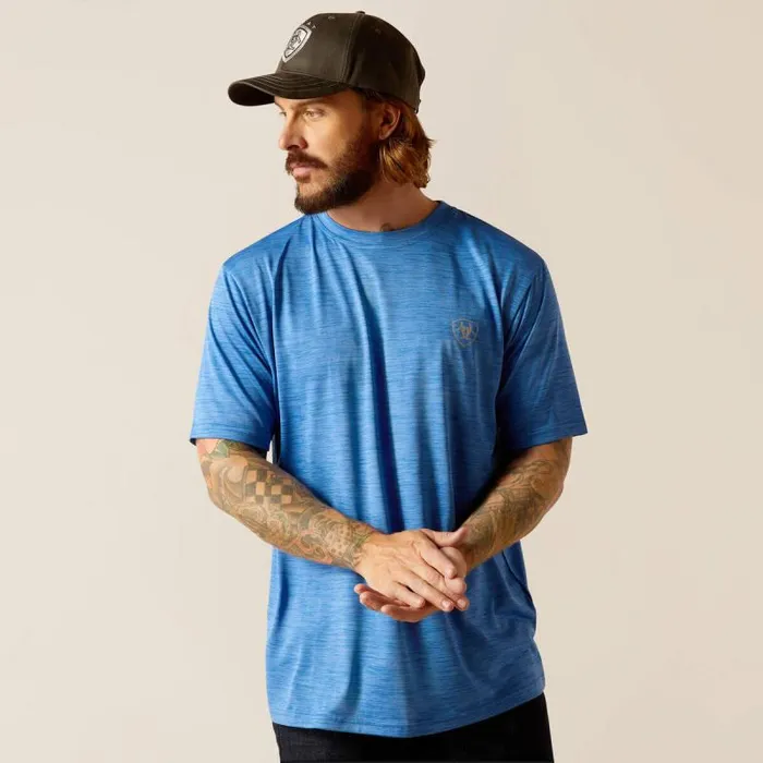 Men TShirts and Polos Ariat Charger Basic TShirt Seascape