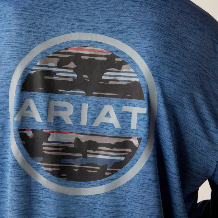 Men TShirts and Polos Ariat Charger Camo Circle TShirt Deep Space Heather