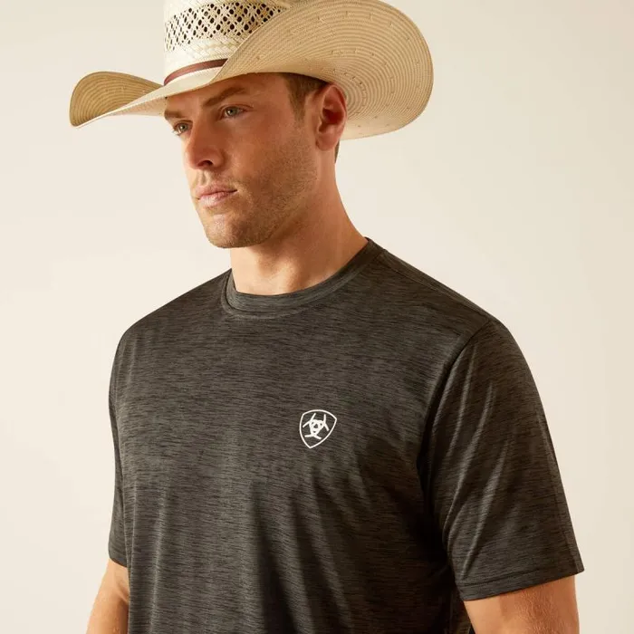 Men TShirts and Polos Ariat Charger Crestline TShirt Charcoal Men TShirts and Polos Ariat Charger Crestline TShirt Charcoal