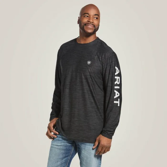 Men TShirts and Polos Ariat Charger Logo TShirt Charcoal Heather