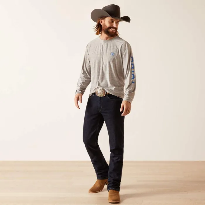 Men TShirts and Polos Ariat Charger Logo TShirt Grey