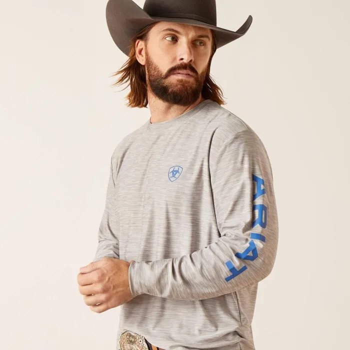 Men TShirts and Polos Ariat Charger Logo TShirt Grey