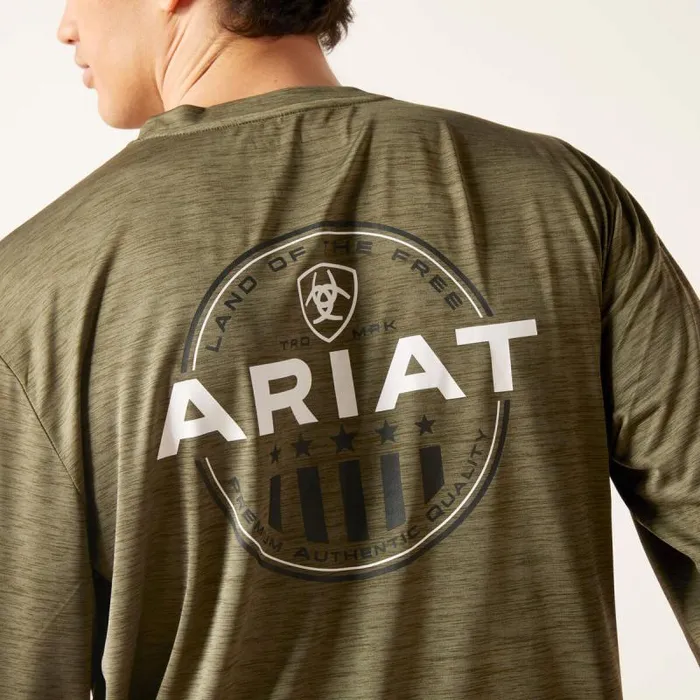 Men TShirts and Polos Ariat Charger Roundabout TShirt Brine Olive Men TShirts and Polos Ariat Charger Roundabout TShirt Brine Olive