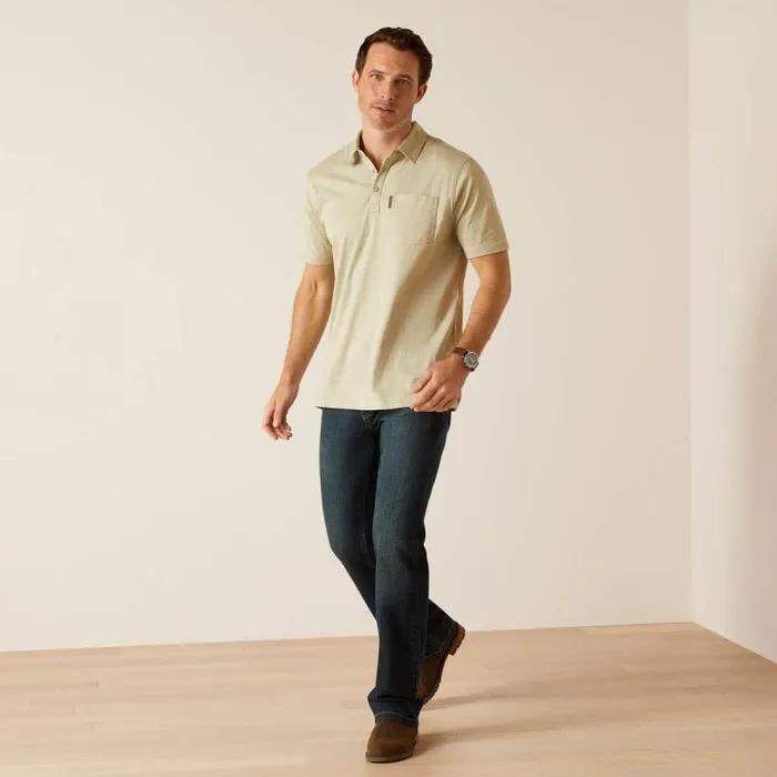 Men TShirts and Polos Ariat Chorley Polo Sage Heather Men TShirts and Polos Ariat Chorley Polo Sage Heather