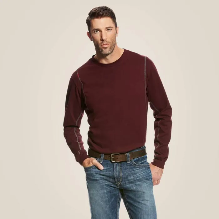 Men TShirts and Polos Ariat FR AC Crew TShirt Malbec