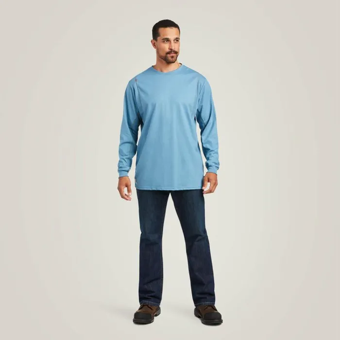 Men TShirts and Polos Ariat FR AC Crew TShirt Steel Blue Men TShirts and Polos Ariat FR AC Crew TShirt Steel Blue