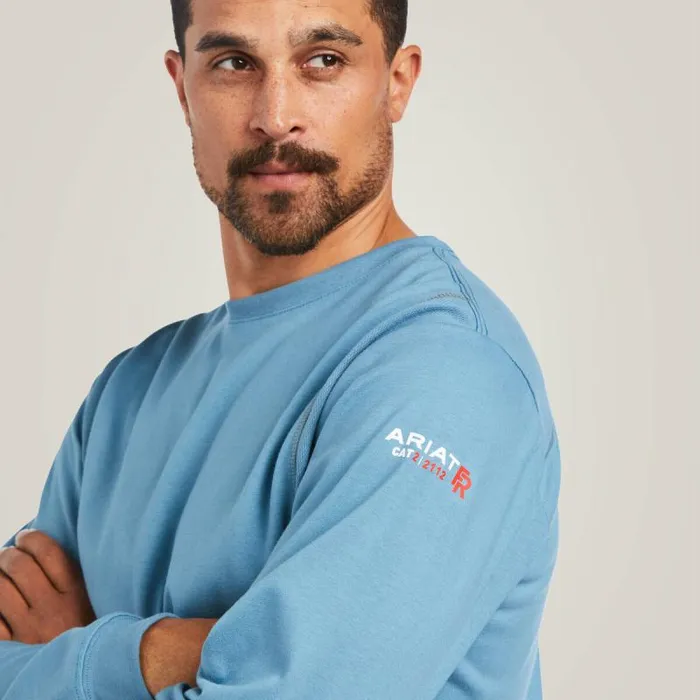 Men TShirts and Polos Ariat FR AC Crew TShirt Steel Blue Men TShirts and Polos Ariat FR AC Crew TShirt Steel Blue