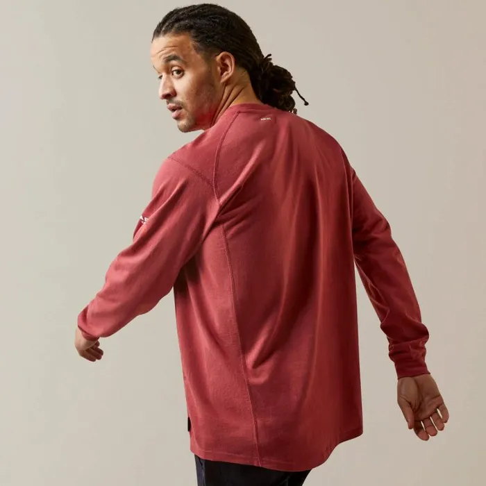 Men TShirts and Polos Ariat FR Air Henley Brick Red Men TShirts and Polos Ariat FR Air Henley Brick Red