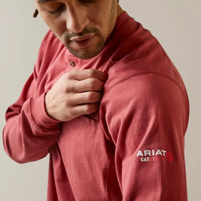 Men TShirts and Polos Ariat FR Air Henley Brick Red Men TShirts and Polos Ariat FR Air Henley Brick Red