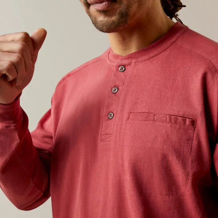 Men TShirts and Polos Ariat FR Air Henley Brick Red Men TShirts and Polos Ariat FR Air Henley Brick Red