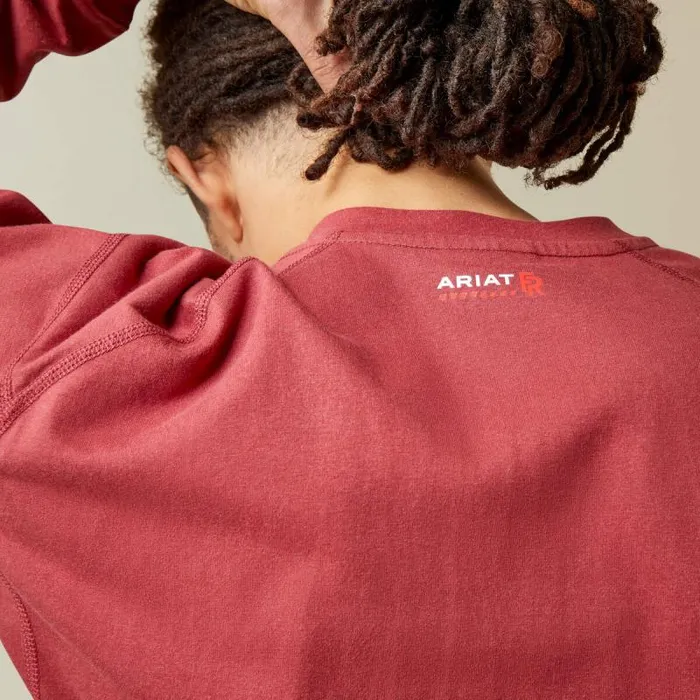Men TShirts and Polos Ariat FR Air Henley Brick Red Men TShirts and Polos Ariat FR Air Henley Brick Red
