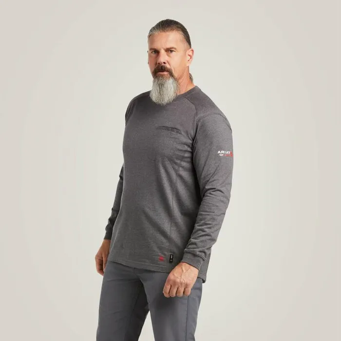 Men TShirts and Polos Ariat FR Air Life On The Line Graphic Top Charcoal Heather