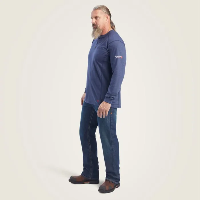 Men TShirts and Polos Ariat FR Air Service TShirt Navy Heather