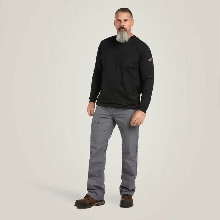 Men TShirts and Polos Ariat FR Stretch Logo TShirt Blacklime