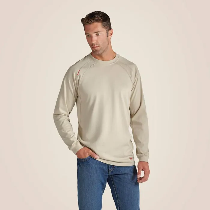 Men TShirts and Polos Ariat FR Work Crew TShirt Sand