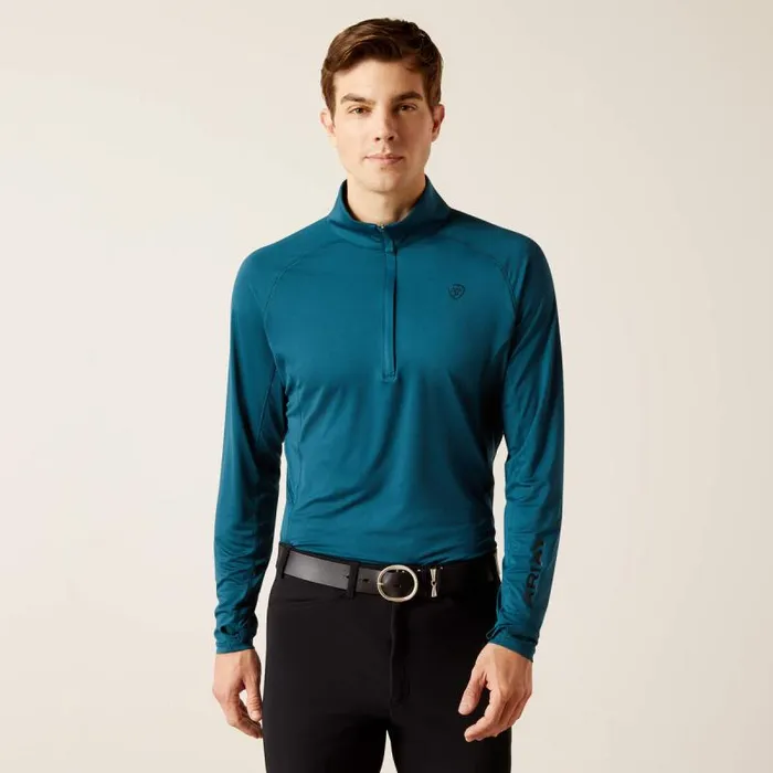 Men TShirts and Polos Ariat Lowell 14 Zip Recycled Materials Baselayer Reflecting Pond Men TShirts and Polos Ariat Lowell 14 Zip Recycled Materials Baselayer Reflecting Pond