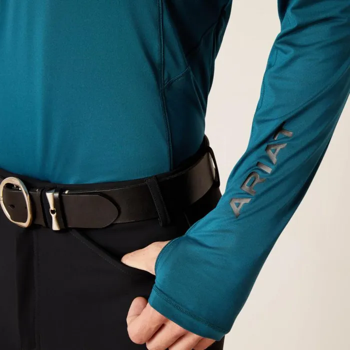 Men TShirts and Polos Ariat Lowell 14 Zip Recycled Materials Baselayer Reflecting Pond Men TShirts and Polos Ariat Lowell 14 Zip Recycled Materials Baselayer Reflecting Pond